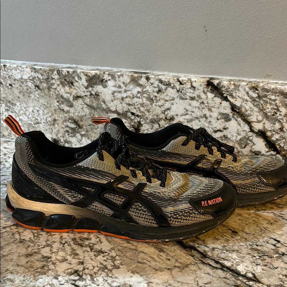 P.E Nation Men's Black and Orange Sneakers